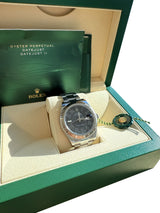 Rolex Datejust II Black Roman Dial Fluted Bezel Steel White Gold Watch 116334