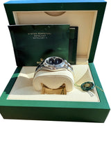 Rolex Datejust II Black Roman Dial Fluted Bezel Steel White Gold Watch 116334