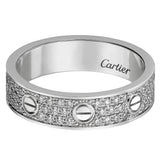 Cartier Love Ring 0.31ct Brilliant-Cut Paved Diamond 18k White Gold Band