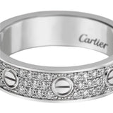 Cartier Love Ring 0.31ct Brilliant-Cut Paved Diamond 18k White Gold Band
