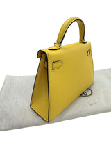 Hermes Mini Kelly II 20 Verso Jaune Ambre Rose Tyrien Chévre Palladium Hardware