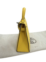 Hermes Mini Kelly II 20 Verso Jaune Ambre Rose Tyrien Chévre Palladium Hardware
