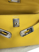 Hermes Mini Kelly II 20 Verso Jaune Ambre Rose Tyrien Chévre Palladium Hardware