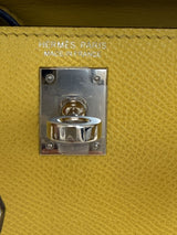 Hermes Mini Kelly II 20 Verso Jaune Ambre Rose Tyrien Chévre Palladium Hardware