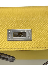Hermes Mini Kelly II 20 Verso Jaune Ambre Rose Tyrien Chévre Palladium Hardware