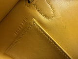 Hermes Mini Kelly II 20 Verso Jaune Ambre Rose Tyrien Chévre Palladium Hardware