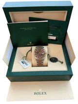 Rolex Datejust 36mm Chocolate Anniversary Steel Rose Gold Diamond Watch 126231