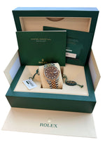 Rolex Datejust 36mm Chocolate Anniversary Steel Rose Gold Diamond Watch 126231