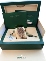 Rolex Datejust 36mm Chocolate Anniversary Steel Rose Gold Diamond Watch 126231