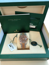 Rolex Datejust 36mm Chocolate Anniversary Steel Rose Gold Diamond Watch 126231