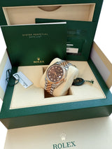 Rolex Datejust 36mm Chocolate Anniversary Steel Rose Gold Diamond Watch 126231