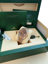 Rolex Datejust 36mm Chocolate Anniversary Steel Rose Gold Diamond Watch 126231
