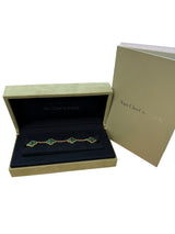 Van Cleef & Arpels Vintage Alhambra Malachite 5 Motifs Bracelet 18K Yellow Gold