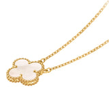 Van Cleef & Arpels Vintage Alhambra Mother of Pearl Pendant 18K Yellow Gold