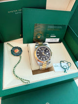 Rolex Datejust 41mm Steel 18K Yellow Gold Black Dial Men's Oyster Watch 126303
