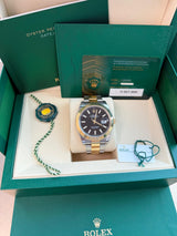 Rolex Datejust 41mm Steel 18K Yellow Gold Black Dial Men's Oyster Watch 126303