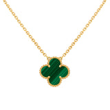 Van Cleef & Arpels Vintage Alhambra Malachite Pendant 18K Yellow Gold
