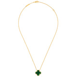 Van Cleef & Arpels Vintage Alhambra Malachite Pendant 18K Yellow Gold