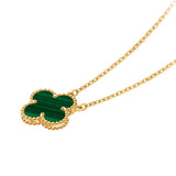 Van Cleef & Arpels Vintage Alhambra Malachite Pendant 18K Yellow Gold