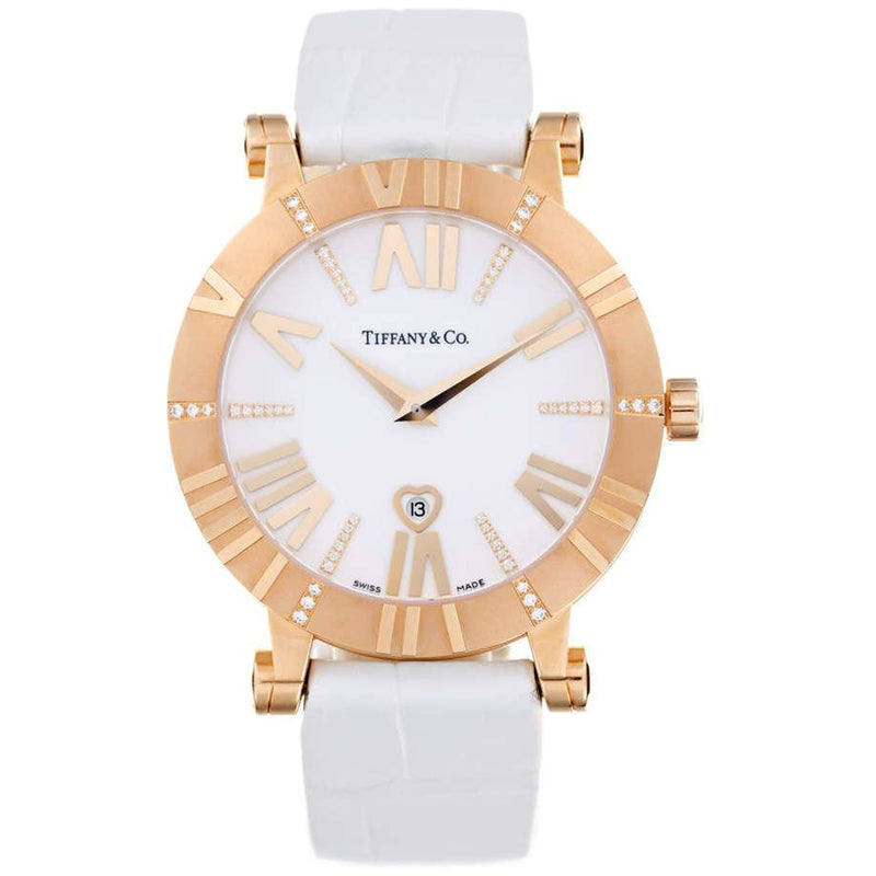Tiffany & Co. Atlas Lady 36mm 18K Rose Gold Diamond Watch Z1301