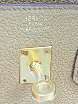 Hermes Birkin 25 Biscuit Togo Leather With Gold Hardware Handbag