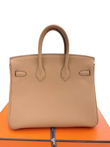 Hermes Birkin 25 Biscuit Togo Leather With Gold Hardware Handbag