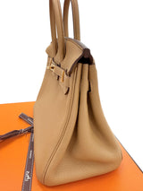 Hermes Birkin 25 Biscuit Togo Leather With Gold Hardware Handbag