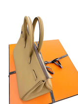 Hermes Birkin 25 Biscuit Togo Leather With Gold Hardware Handbag