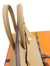 Hermes Birkin 25 Biscuit Togo Leather With Gold Hardware Handbag