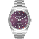 Rolex Oyster Perpetual 39mm Purple Grape Dial Steel Automatic Men's Watch 114300