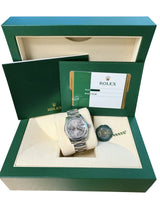 Rolex Datejust Midsize 31mm Grey Floral Motif Dial Oyster Steel Watch 178240