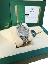 Rolex Datejust Midsize 31mm Grey Floral Motif Dial Oyster Steel Watch 178240