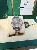 Rolex Datejust Midsize 31mm Grey Floral Motif Dial Oyster Steel Watch 178240