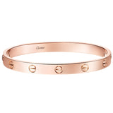 Cartier Love Bracelet Classic Model Two Functional Screws 18K Rose Gold Size 17