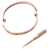 Cartier Love Bracelet Classic Model Two Functional Screws 18K Rose Gold Size 17