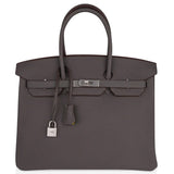 Hermes Birkin 35 Bag Etain Veau Togo Leather with Palladium Hardware Handbag