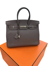 Hermes Birkin 35 Bag Etain Veau Togo Leather with Palladium Hardware Handbag