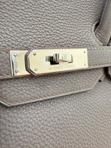 Hermes Birkin 35 Bag Etain Veau Togo Leather with Palladium Hardware Handbag