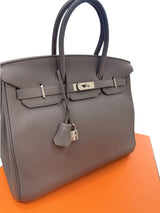 Hermes Birkin 35 Bag Etain Veau Togo Leather with Palladium Hardware Handbag