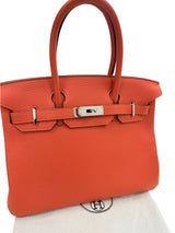 Hermes Birkin 30 Capucine Togo Leather with Palladium Hardware Handbag