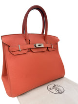 Hermes Birkin 30 Capucine Togo Leather with Palladium Hardware Handbag