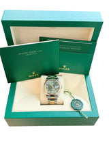 Rolex Datejust 36mm Olive Green Diamond Dial Gold Steel Oyster Watch 126233