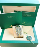 Rolex Datejust 36mm Olive Green Diamond Dial Gold Steel Oyster Watch 126233