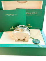 Rolex Datejust 36mm Olive Green Diamond Dial Gold Steel Oyster Watch 126233