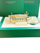 Rolex Datejust 36mm Olive Green Diamond Dial Gold Steel Oyster Watch 126233