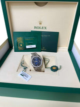 Rolex Day-Date 40mm Blue Ombré Dial Diamond Bezel White Gold Watch 228349RBR