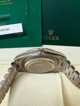 Rolex Day-Date 40mm Blue Ombré Dial Diamond Bezel White Gold Watch 228349RBR