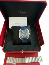 Cartier Santos De Cartier Large Model Blue Striated Dial Steel Watch WSSA0048