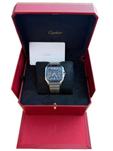 Cartier Santos De Cartier Large Model Blue Striated Dial Steel Watch WSSA0048