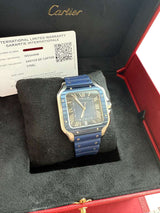 Cartier Santos De Cartier Large Model Blue Striated Dial Steel Watch WSSA0048